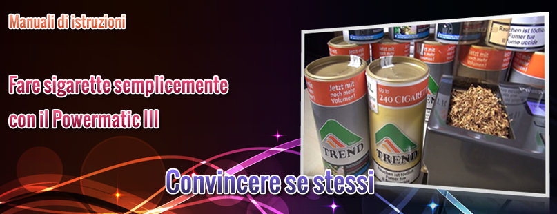 Manuale d'uso Powermatic 3 macchina di sigaretta comprare / ordinare online presso il negozio online di tabacco da Tabac-Trends.ch
